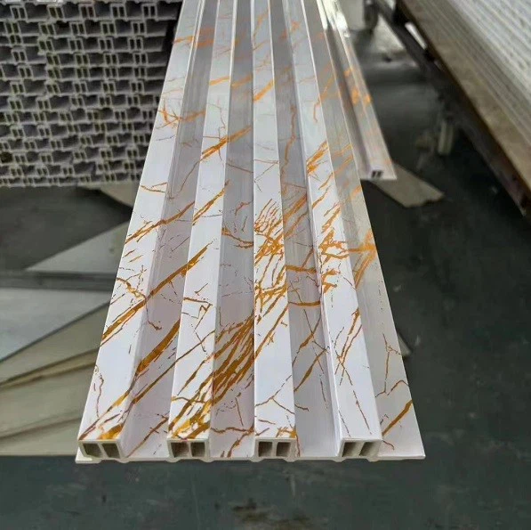 Various Colors Marble Color Wpc Slat Wall Panel For Interior Decoration